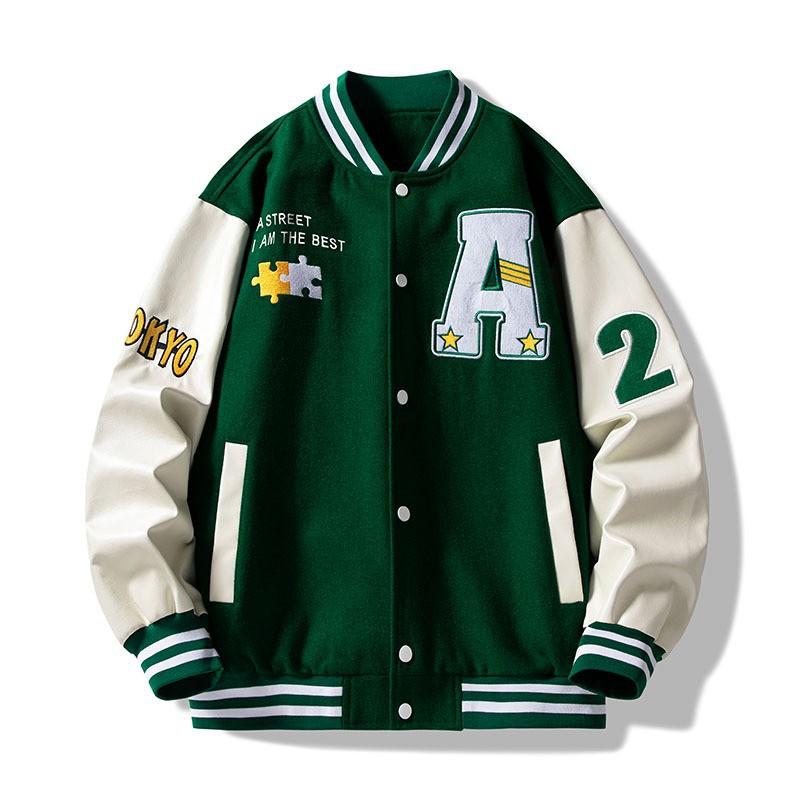 Spring Autumn Wear Loose Baseball Uniform American Retro Trend Embroidery Jacket Men's