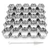 25 Mulden Blumen Ausstecher, Mini Blumen Cracker Ausstecher aus Edelstahl mit Reinigungsbürsten, Gänseblümchen Ausstecher