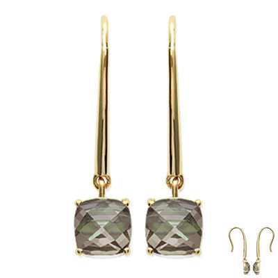 [K3825] - Gold Plated Earrings 'Unique' Taupe Gold - 26x5x5 Mm