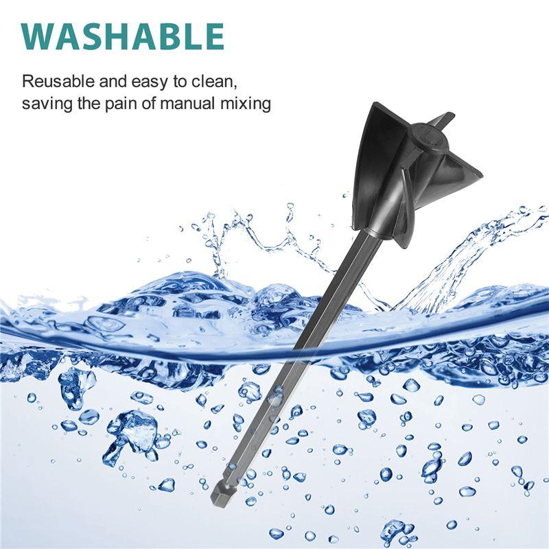 M-Modern-Epoxy Resin Paint Mixer Paddles For Drill,4Pcs Reusable Paint Stirrer Resin Drill Mixer Paddles And 2Pcs Extension Rods