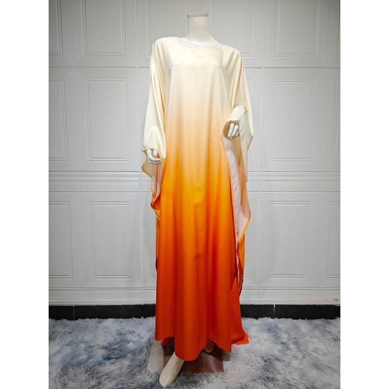

Soft Glossy Batwing Sleeve Robe Dress Loose plus Size Blouse Loose plus Size Hoodie Orange color One size