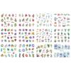 12 Styles Nail Art Water Transfer Sticker English Abstract Image Transfer Slider Decoration