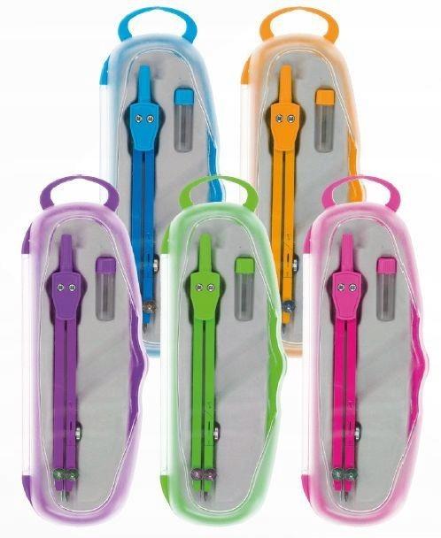 Cyrkiel Metalowy Szkolny Geometryczny W Etui Z Wymiennym Wkładem