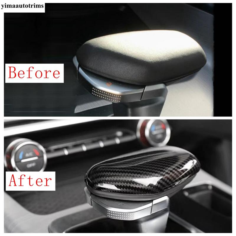 Car Gear Shift Head Sequ Decoration Cover Trim For Geely New Tugella / Xingyue FY11    Carbon Fiber Accessories
