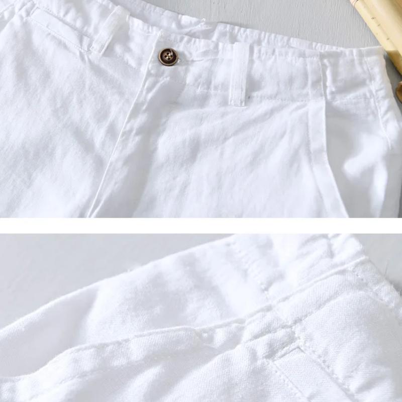 Summer 100% Linens Men's Shorts Holiday Beach Short Baggy Pants Breathable Men Clothing Fresh Color Straight Casual Shorts