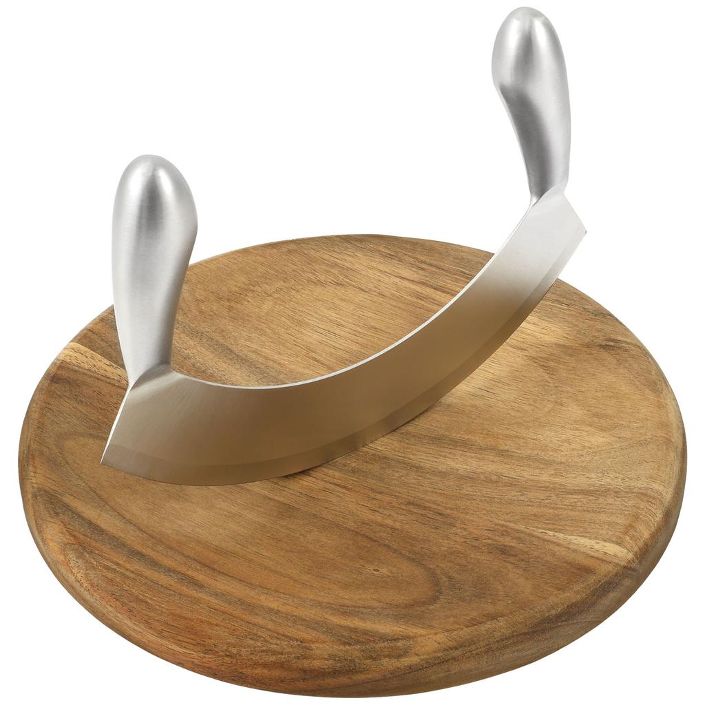 Sada Ulu kráječ s kulatou krájecí deskou Nerezový kolébkový sekáček Kráječ Kráječ Nerezový Kráječ na pizzu Kolébkový kráječ