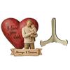 Wooden Ornament with Stable Base, Father Day Wooden Ornament, Decorative Resin Sculpture Family Love Decor for Desktop Bookshelf