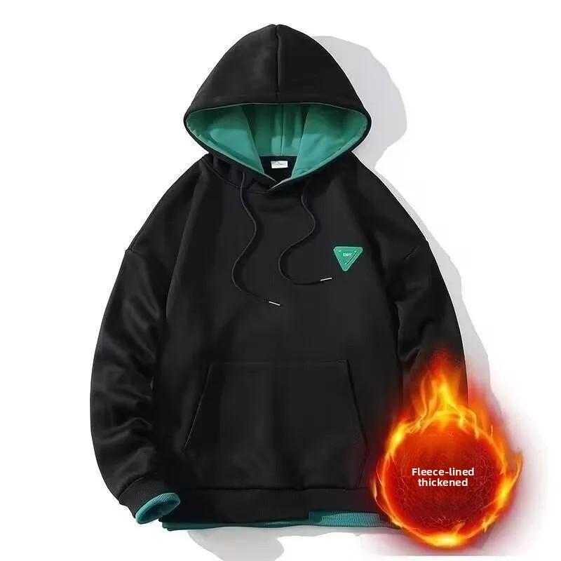 

Winter Men s Casual Fleece Lined Hoodie Youth Loose Fit Sportswear Multicolor Hoodie Versatile Comfortable Men s Sweatshirt L