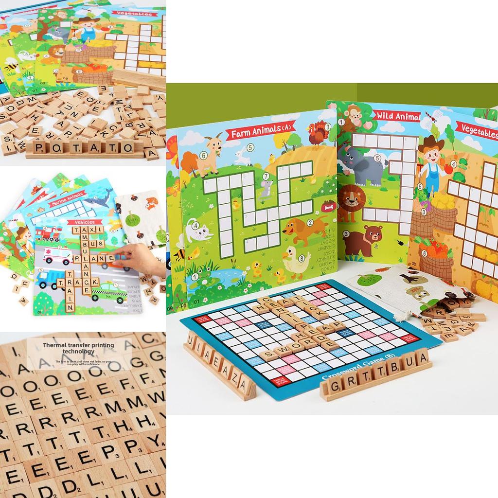 Wooden Word Chain Puzzle Game For Kids Educational Learning Toy