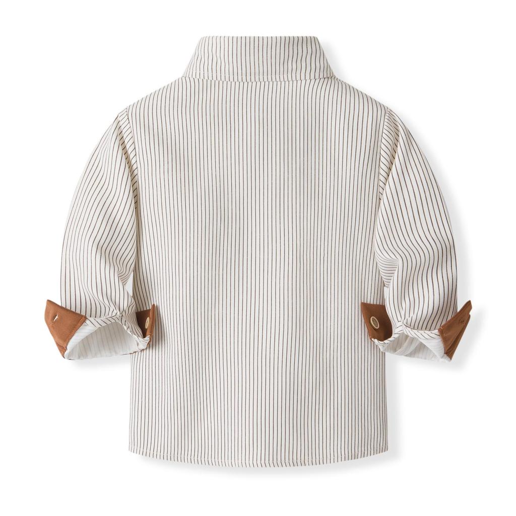 Gestreept Shirt & Bretelsbroek Set met Strik voor Jongens - Formele Lente/Herfst Kleding voor Heren, Nieuwe Aankomst Kinderen Buiten 2-Delig Outfit