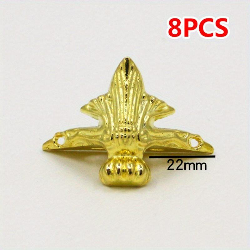 

8 шт. Антикварные ножки для коробок из цинкового сплава, Винтажный бронзовый угловой протектор для дна винных ящиков золотой