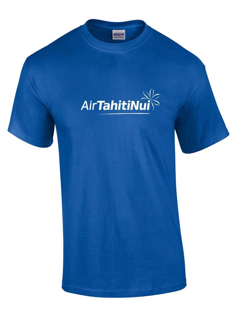 Air Tahiti Nui White Logo Polynesian Airline Aviation Royal Blue T-Shirt S-5XL XL