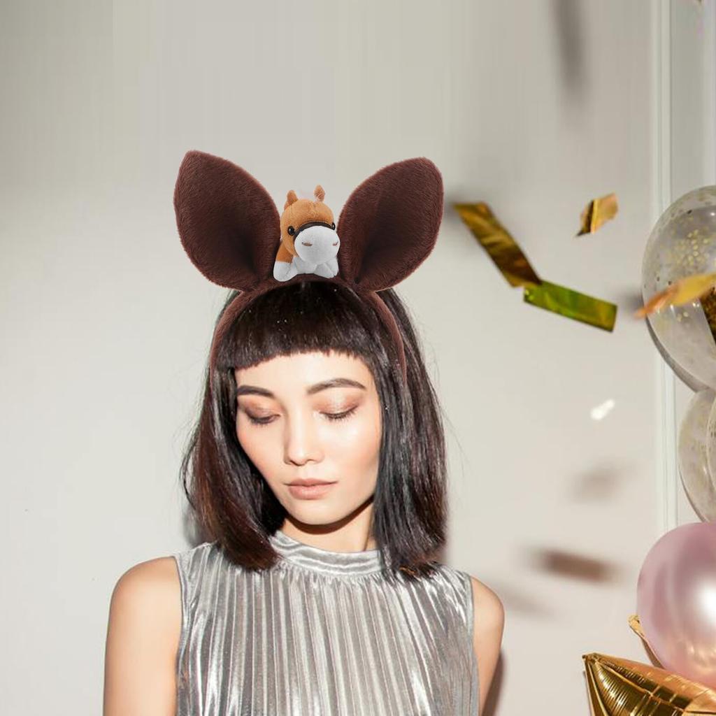 Lurrose Horse Headband, 2026 Zodiac Year of the Horse, Plush Animal Ears, Cosplay Costume for Adults and Children, Perfect for New Year's Cards,