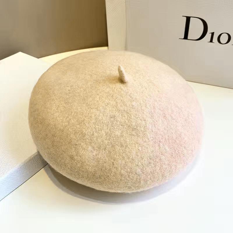 

Женские шерстяные береты осень-зима, новые, в стиле французского художника, повседневные, теплые, дышащие, тыквенные шапки бежевый