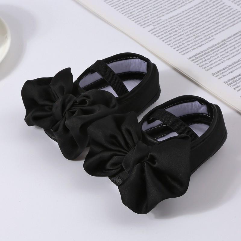 Infant Shoes Baby Bowknot Decoration Princess Shoes Solid Color Kids Shoes For 0-1 Year