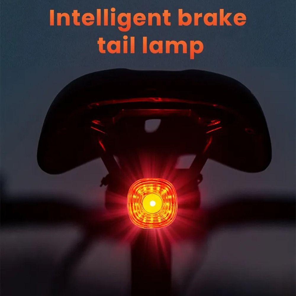 6 Modes Bicycle Brake Sensing Rear Bike Light Rechargeable Intelligent Brake Tail Lamp Highway