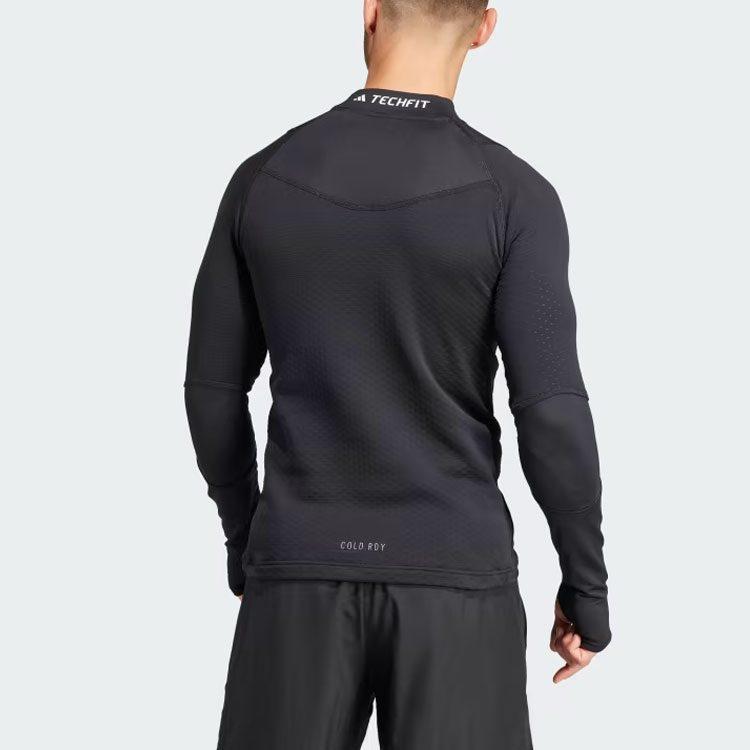 adidas T Shirts Men's Black Half Turtleneck Moderate Straight Fit HY3811