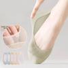 Women's Summer Solid Mesh Breathable Invisible Boat Socks Silicone Anti-slip Sweat Absorbing Thin Hollow Out Short No-show Socks
