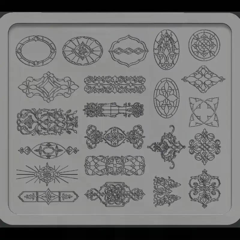 3D Silicone Nail Art Mold European Style Retro Patterns Lace Design Decoration DIY Transparent Manicure Template
