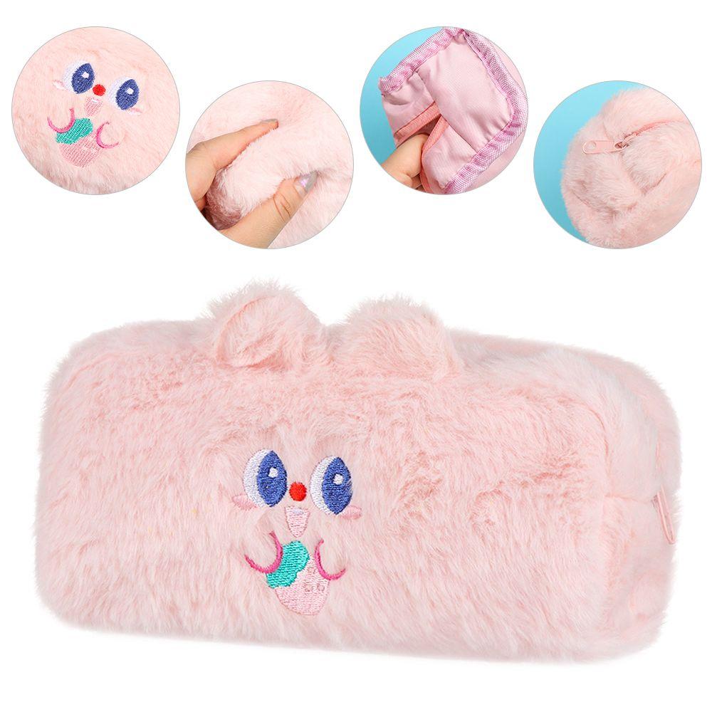 Fashion Girl Student Large Capacity School Supplies Cute Pencil Case Plush Stationery Bag