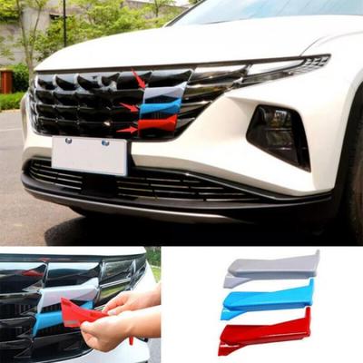 For Hyundai Tucson 22-24 Gloss 3-Color Exterior Front Grille Grill Strip Trim 3p