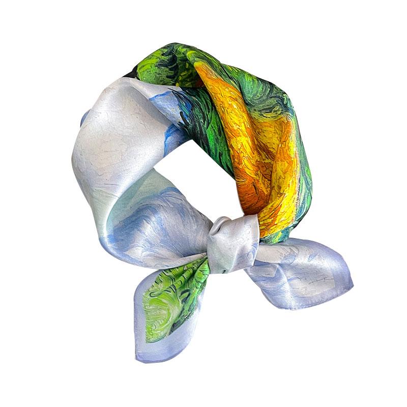 2025 Fashion 100% Real Pure Silk Headscarf Square Satin Scarf For Women Shawl Foulard Hijab Neckerchief Wrap Bandana headbands