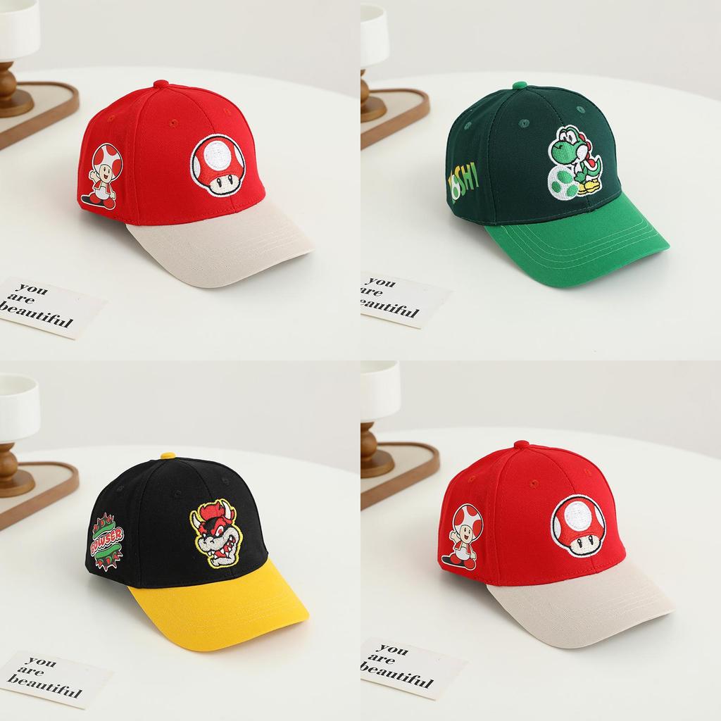 Super Mario Bros Cartoon Baseball Cap With Sun Protection And Breathable Cotton For Kids Summer Wear