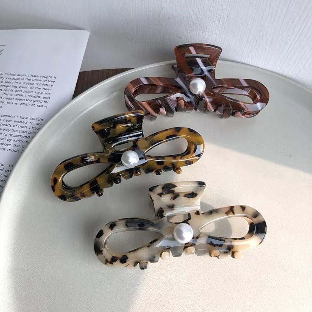Hair Ornament Women Hair Claws Pearl Lady Shark Clip Ponytail Hair Clips  for Girls Headwear