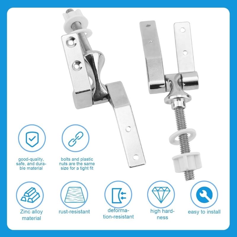 Hochbelastbares Toilettensitz-Scharnier-Ersatzkit Starke Metall-Verstellbare Toilettensitz-Scharniere Upgrades für Langzeitgebrauch