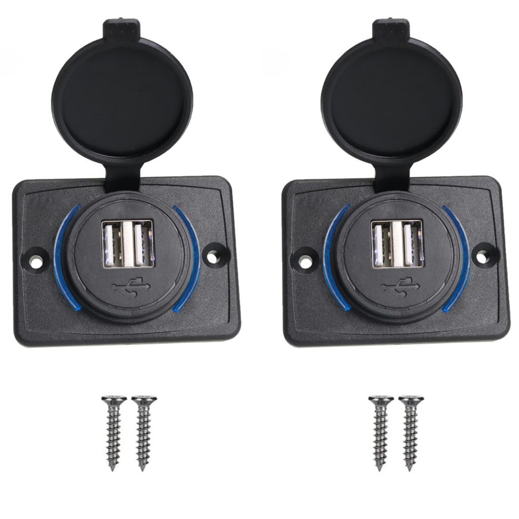 Professional Dual QC3.0 Fast Charger Panel Mount Socket 12-24V - Quick Charge 3.0 for Cars, Trucks & Marine with LED Indicator