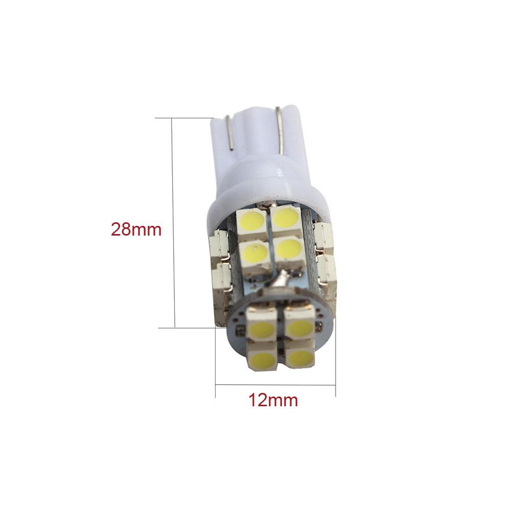 10pcs Car Interior Reading Light T10 3528 20SMD W5W 12V LED Bulbs Car Signal Indicator Lamp Car Lights Universal Accessories