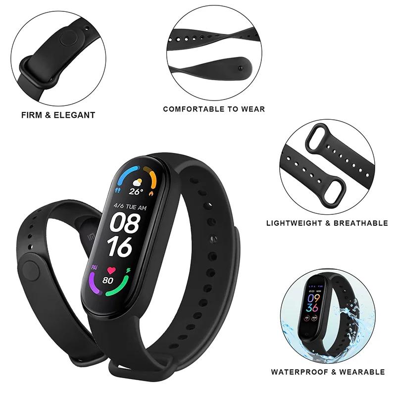 1-3Pcs Official Watchband For Mi Band 7 6 4 5 3 Bracelet Xiaomi Mi Band Strap Silicone Sport Replacement Smartwatch Accessories