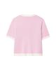 Women's European/American Color Block Knit Top, Round Neck, Short Sleeve, Autumn Collection.