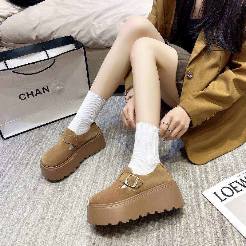 Fashion Commuter Retro Platform Women's New Spring and Autumn Versatile Small Man Heightening Love Single Shoes