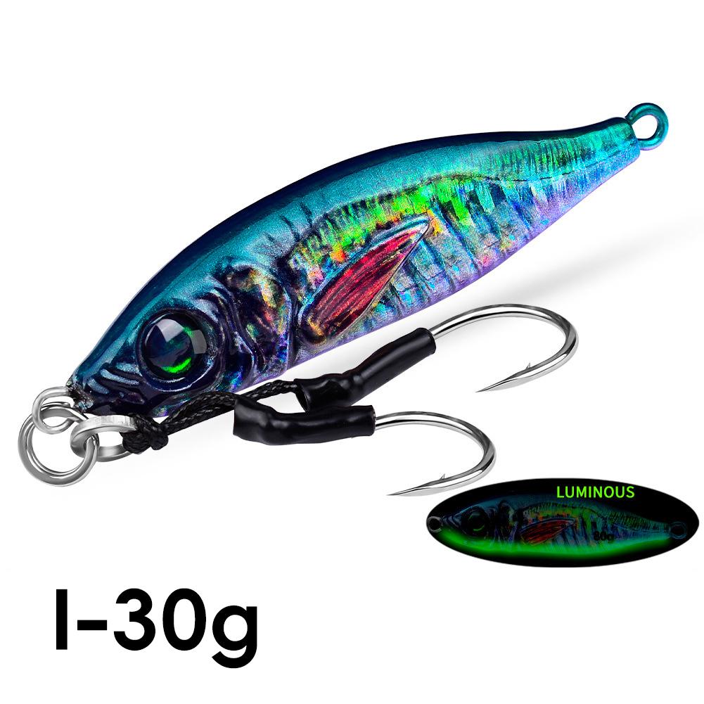 1PC 30/40G 3D Printed Iron Plate Lure Bait Bionic Fish Scale Coating Fluorescent Long-Range Metal Bait For Bass And Mandarin Fish