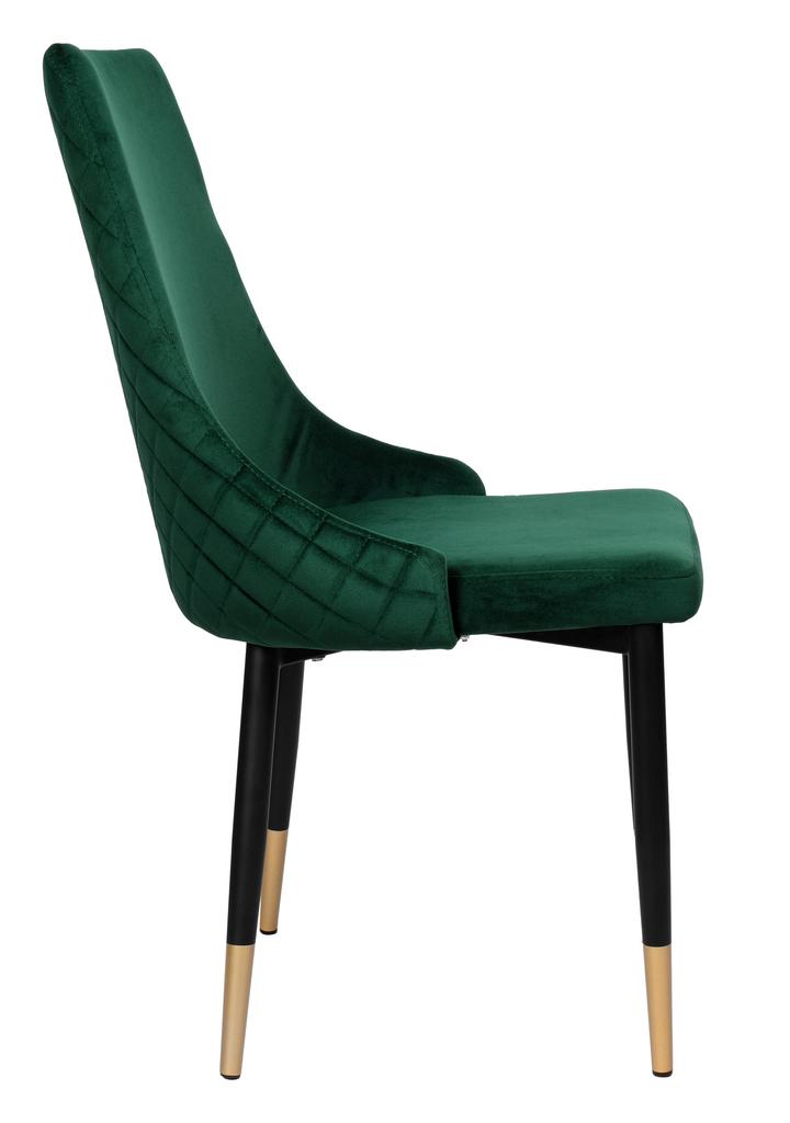 Krzesło Welurowe Tapicerowane Vermont Velvet Ciemnozielone