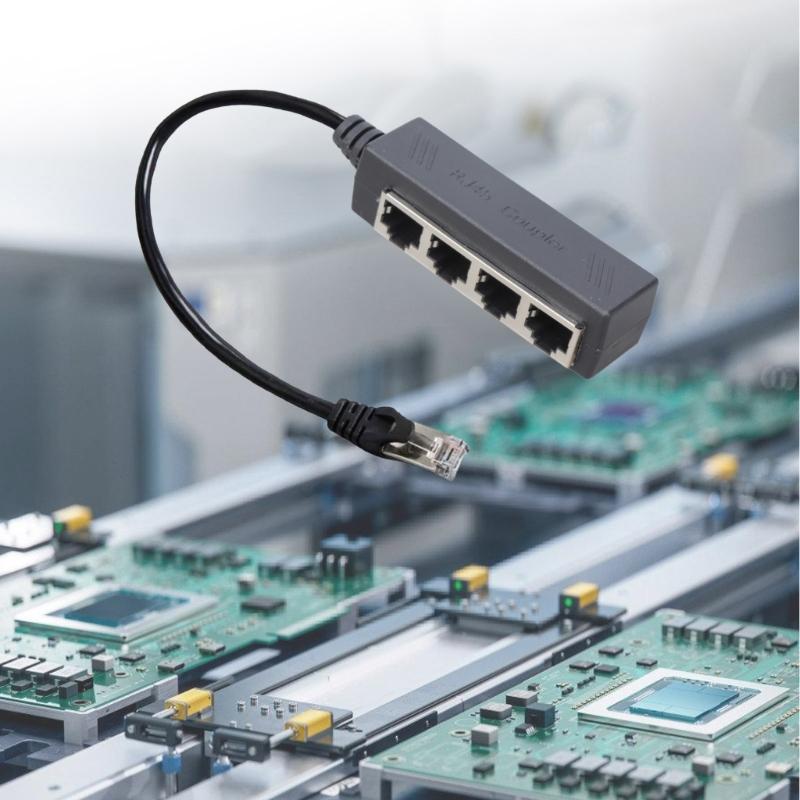 RJ45 Ethernet Splitter Cable Adapter, 1 to 4 Port Networking Extension Connector Fast Speed for Home and Offices