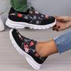 Fashion Christmas Sneakers Woman  New Santa Claus Print Shoes Fashion Lovely Casual Flat Shoes New Year Vulcanized Shoes 2024