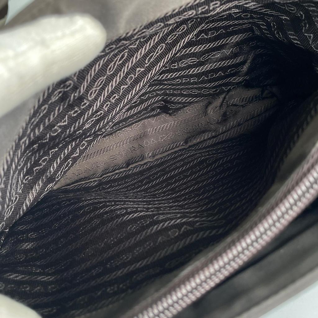 PRADA Triangular logo B6243 Handbag gray Women used
