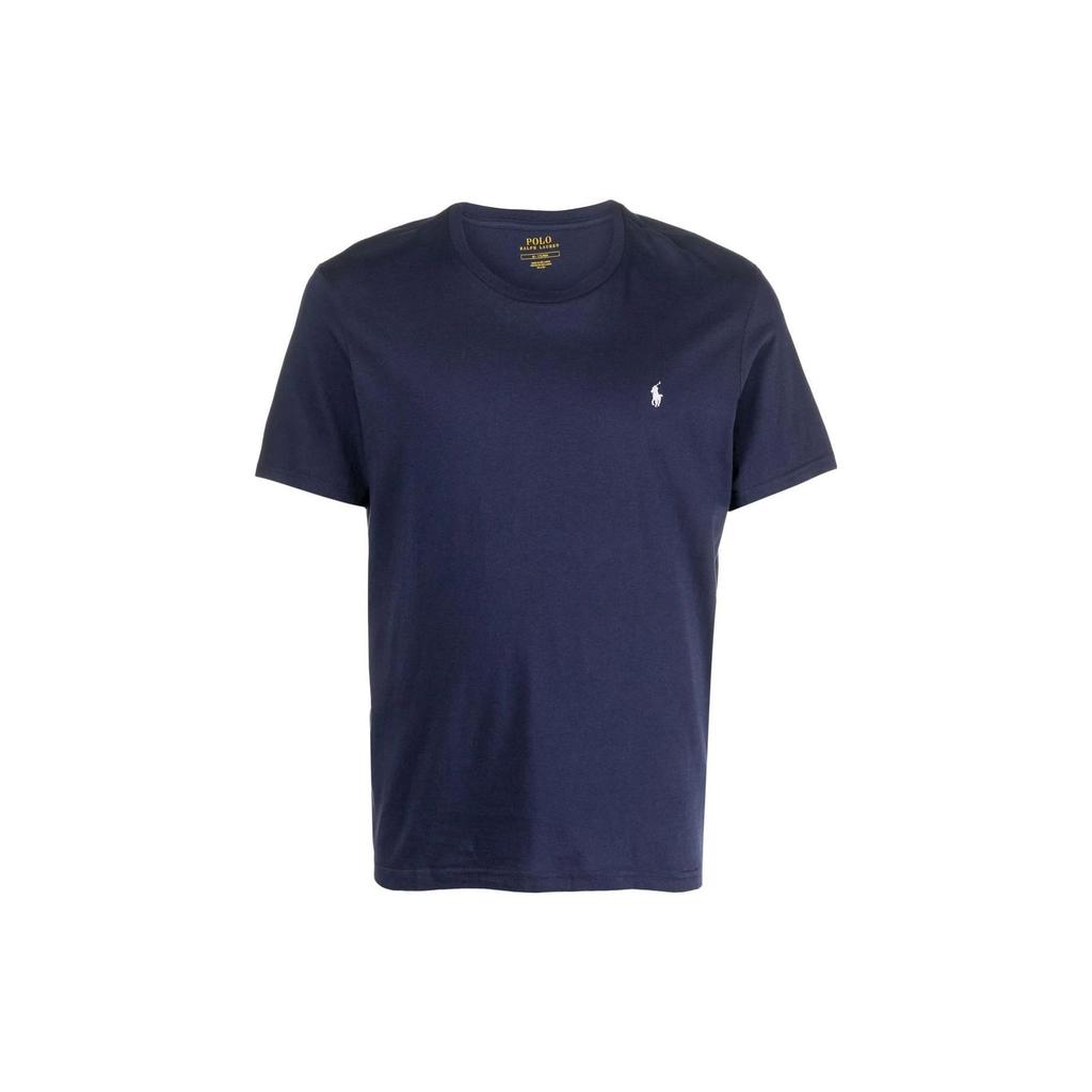Polo Ralph Lauren Ss22 Solid Color Logo Embroidered Crew Neck Short Sleeve T-Shirt Men Tops Blue 714844756-002