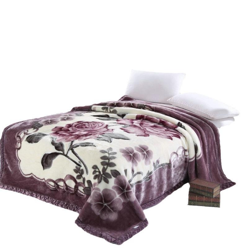 Double-Layer Thickened Raschel Blanket - Winter Warm Quilt & Mattress Cover for Weddings, Air Conditioning, and More.