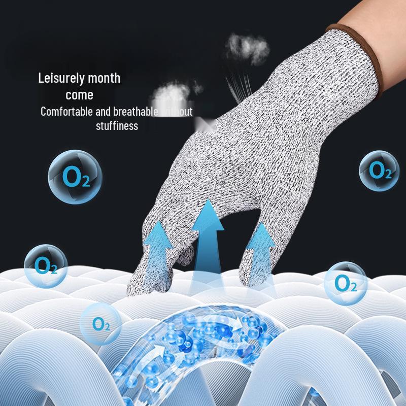 Level 9 Cut-Resistant Gloves: Cut, Puncture, Wear-Resistant; Breathable Non-Slip Protection for Work, Fish Cleaning, Beachcombing, and Kitchen Use.