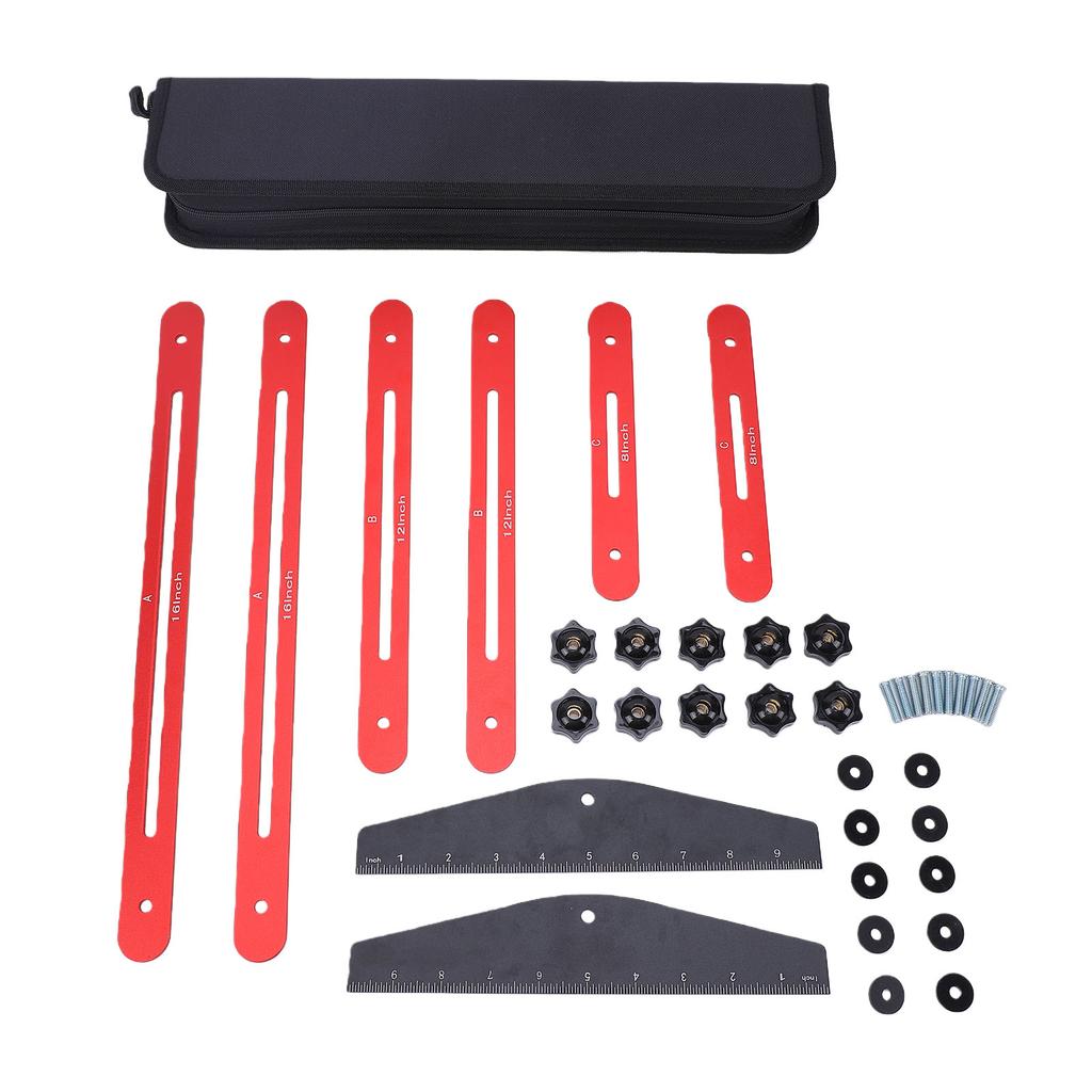 Stair Tread Template Tool Measuring Jig Aluminum Alloy Gauge Adjustable Sliding Installer with Case for Layout Projects