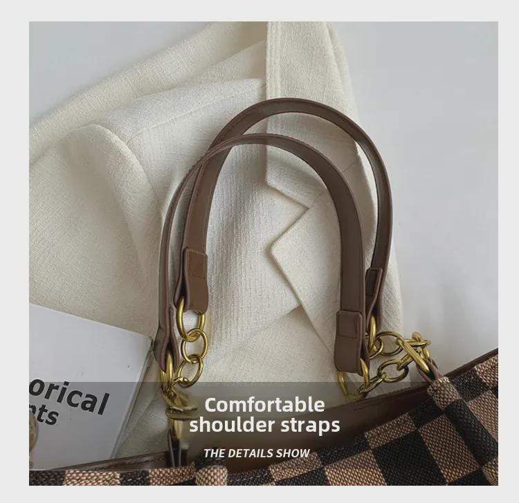 Women's Large-Capacity Leopard Print Tote Bag - 2023 Checkerboard Fashion Shoulder Bag