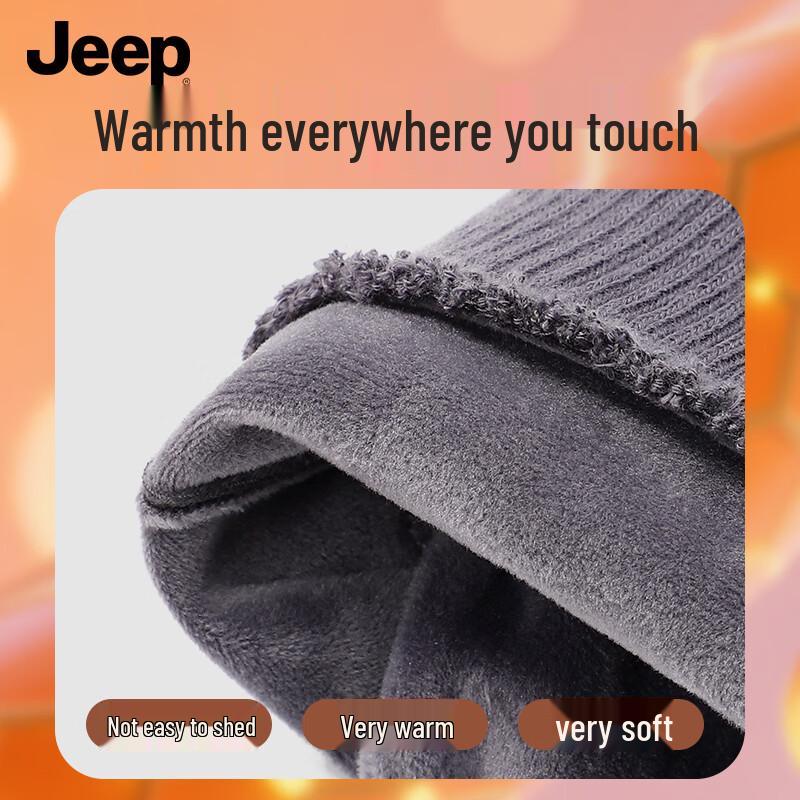 JEEP Men's Winter Fingerless Fleece-Lined Gloves