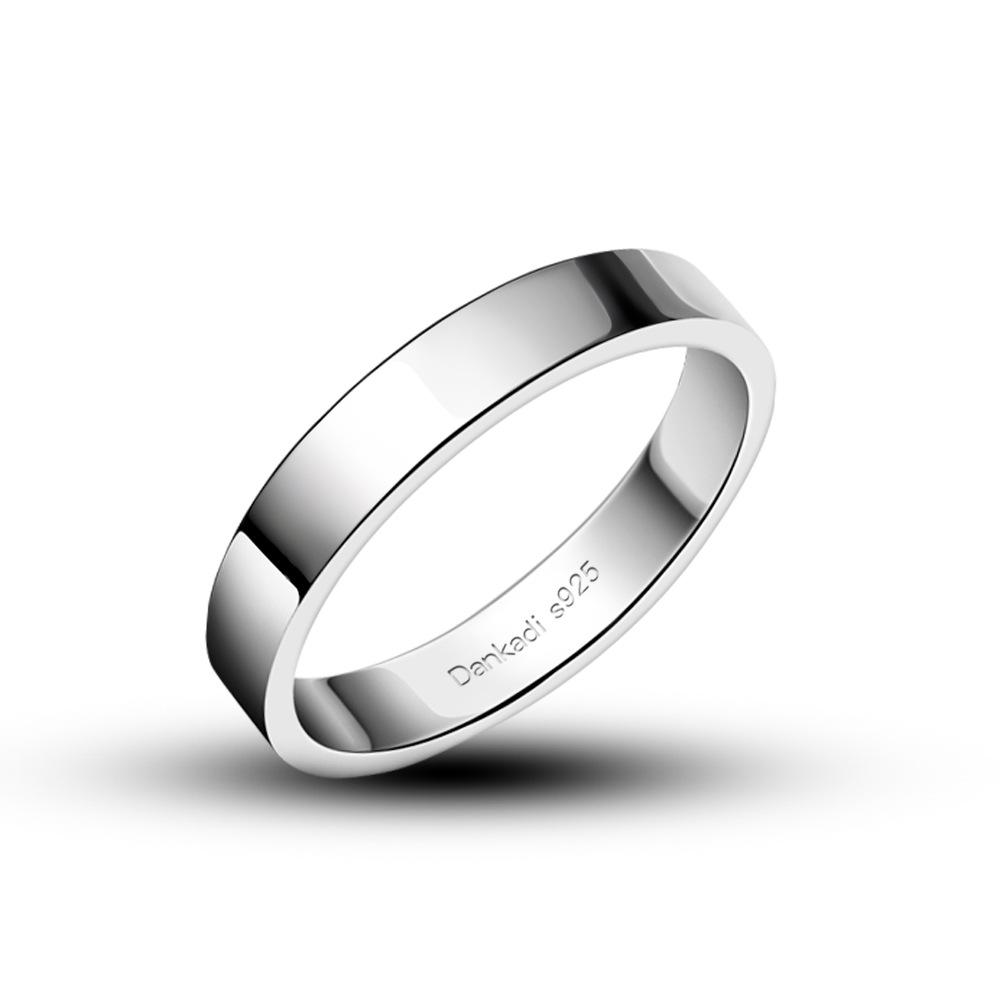 Couple Ring, Men'S And Women'S Simple Plain Ring, Electroplated Rhodium Gold Ring, Ring Jewelry.