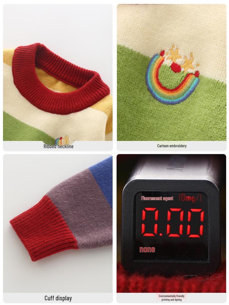 DUUDUU 2025 Baby Boy Knit Pullover: New Autumn/Winter Korean Style Warmer Toddler Sweater