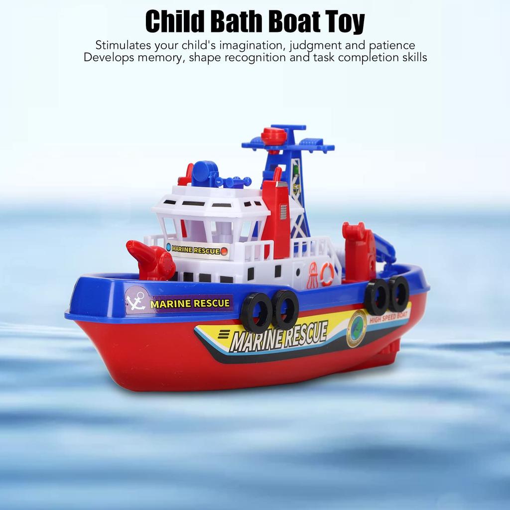 Urhomy Fire Boat Toy, Fountain Toy Ship with Music and Lights, Fireboat Toy, Water Spraying Ship Model, Electric Toy Ship Model, Fire Boat Toy,