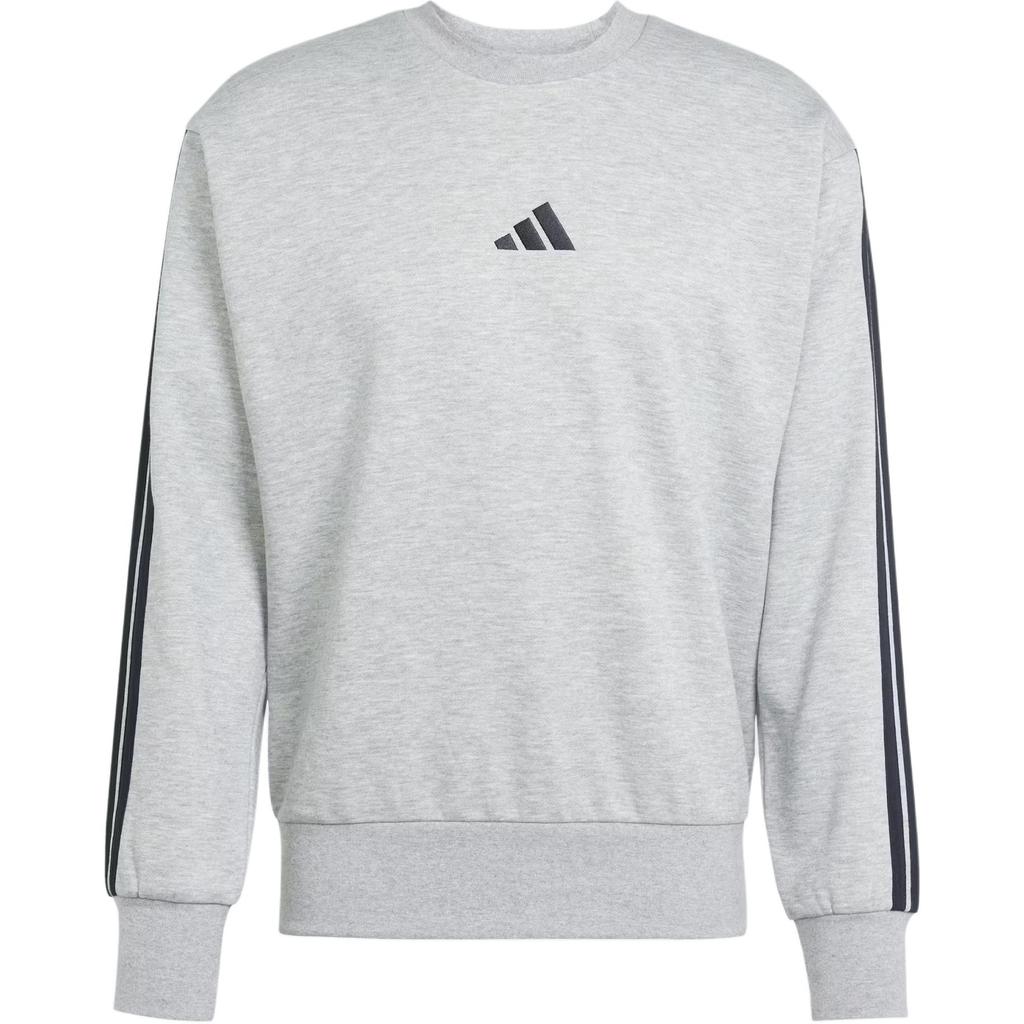 Adidas Logo Stripe Long Sleeve Sweatshirt Men Sweatshirt Medium-Gray JE6308