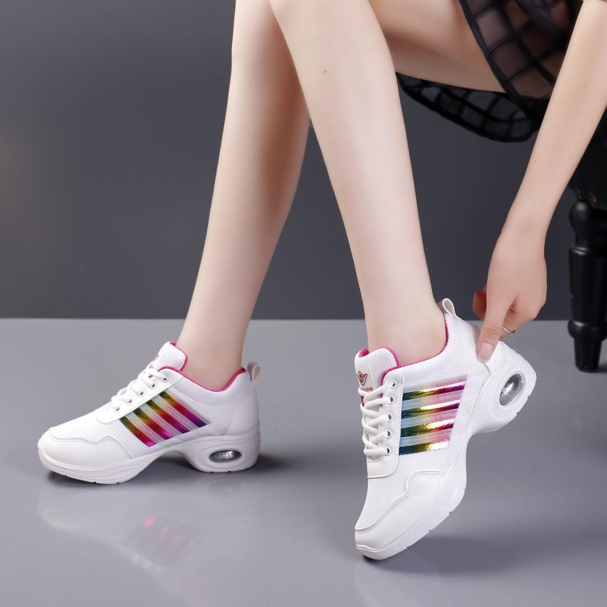 Summer White Mesh Dance Shoes - Mid-Heel, Soft Sole for Modern & Square Dance 41 белый